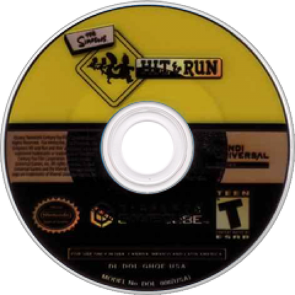The Simpsons: Hit and Run disc art for GameCube (GC) video game