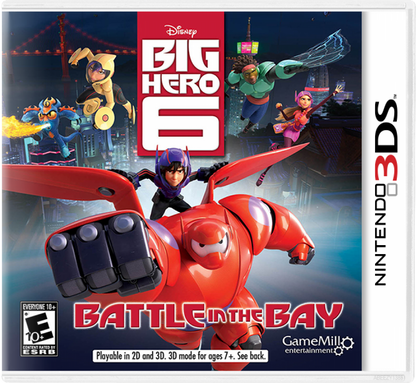 Big Hero 6: Battle in the Bay cover art for Nintendo 3DS (3DS) action platformer video game