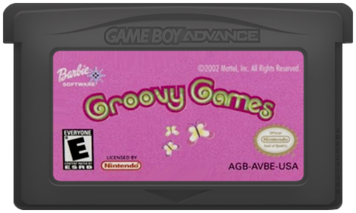 Barbie Groovy Games Game Boy Advance GBA for retro video game enthusiasts featuring family friendly party gameplay fun mini games colorful challenges multiplayer style entertainment charming Barbie themed activities handheld gaming and collectible gaming appeal cartridge