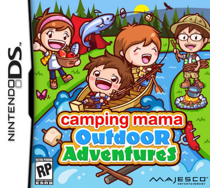 Camping Mama: Outdoor Adventures cover art for Nintendo DS (DS) family adventure mini-game collection video game