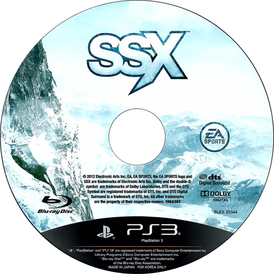 SSX disc for PlayStation 3 (PS3) video game