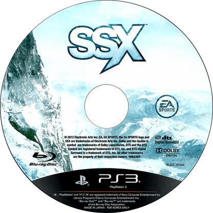 SSX disc for PlayStation 3 (PS3) video game