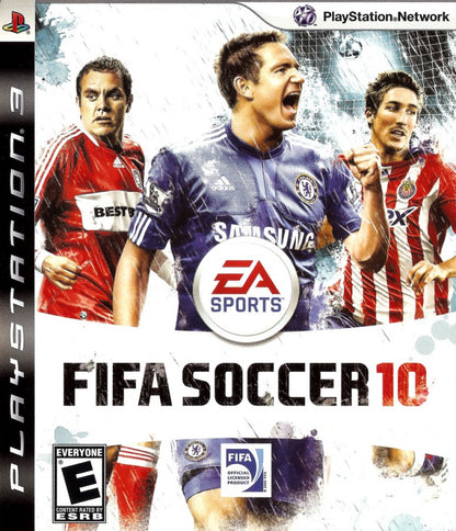 FIFA Soccer 10 retro PlayStation 3 video game featuring realistic football gameplay, online multiplayer matches, tournament competition and classic PS3 entertainment - cover art