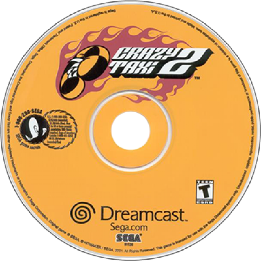 Crazy Taxi 2 Dreamcast featuring fast-paced arcade driving gameplay with new city maps and wild taxi action disc