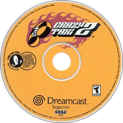 Crazy Taxi 2 Dreamcast featuring fast-paced arcade driving gameplay with new city maps and wild taxi action disc