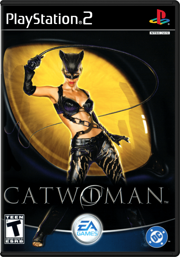 Catwoman for PlayStation 2 with superhero action-adventure and stealth gameplay theme cover art