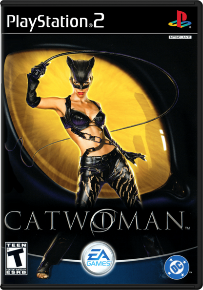 Catwoman for PlayStation 2 with superhero action-adventure and stealth gameplay theme cover art