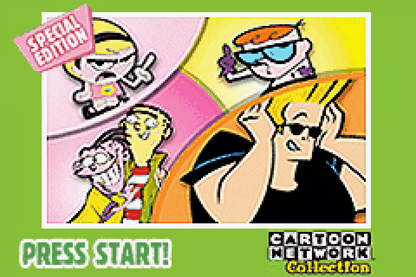 GBA Video Cartoon Network Collection Special Edition Nintendo Game Boy Advance GBA for animated cartoon entertainment retro video game fans featuring Cartoon Network episodes portable video playback classic television favorites handheld media collection nostalgic entertainment collectible gaming appeal title screen