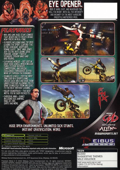 Freestyle Metal X back cover art for Xbox (XBOX) video game
