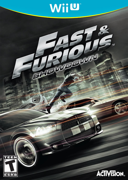 Fast and Furious Showdown cover art for Nintendo WII U racing video game. 