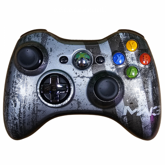 Xbox 360 S Console Modern Warfare 3 Edition 250GB with Official Controller Good Condition gaming system featuring Call of Duty Modern Warfare 3 themed design 250GB storage Xbox 360 S hardware official controller included HDMI gaming support wireless gameplay and classic Xbox 360 gaming console collectible appeal controller front