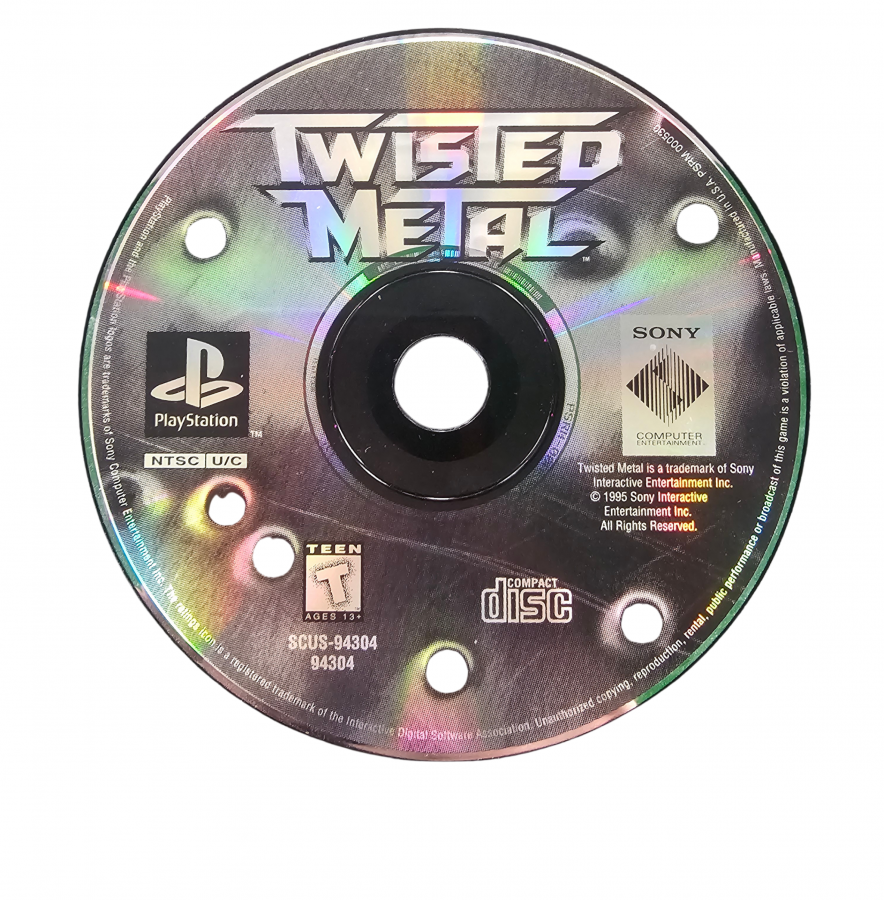 Twisted Metal Greatest Hits PlayStation 1 PS1 for vehicular combat video game fans featuring armed vehicles intense arena battles destructive weapons explosive combat unique drivers challenging opponents and classic Sony PlayStation action gameplay collectible retro gaming appeal disc
