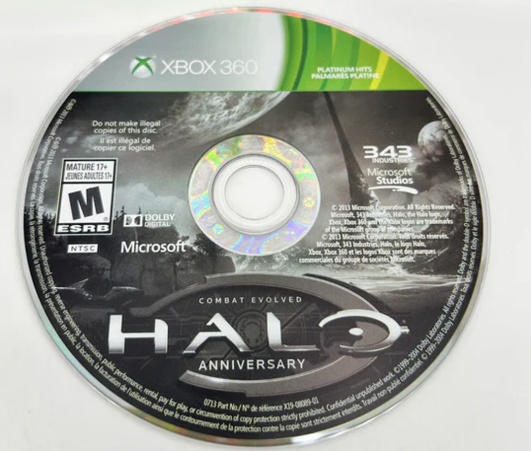 Halo: Combat Evolved Anniversary [Platinum Hits] disc for Xbox 360 (X360) sci-fi first-person shooter video game