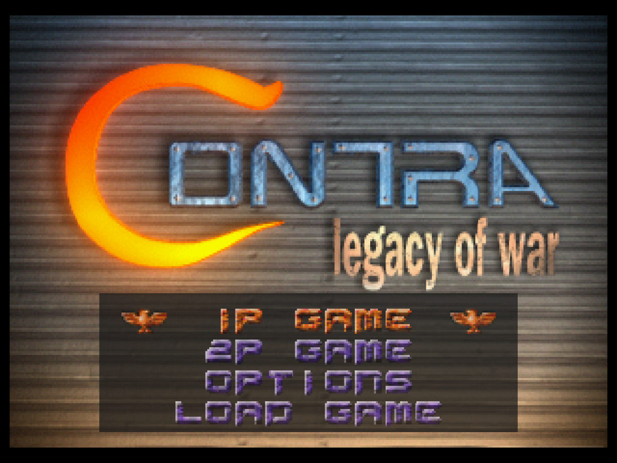 Contra Legacy of War Sega Saturn third person shooter action game run and gun Contra series sci fi combat alien enemies multiplayer co op Konami retro Saturn game Sega Saturn software video game title gameplay 