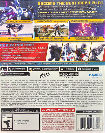 Override 2 Super Mech League PlayStation 5 PS5 for arcade fighting video game fans featuring giant mech battles fast paced combat powerful robot abilities arena environments customizable mechs competitive multiplayer matches special attacks and explosive action packed gameplay collectible gaming appeal back cover art