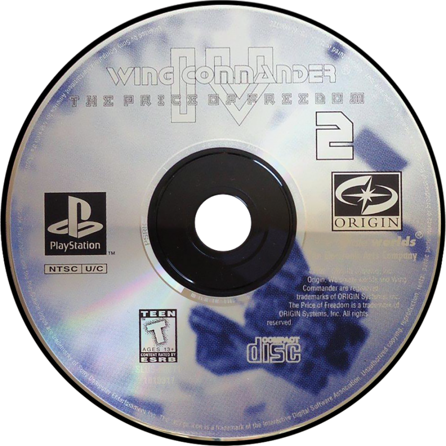 Wing Commander IV retro sci-fi space combat simulation game for PlayStation 1 (PS1) disc 2