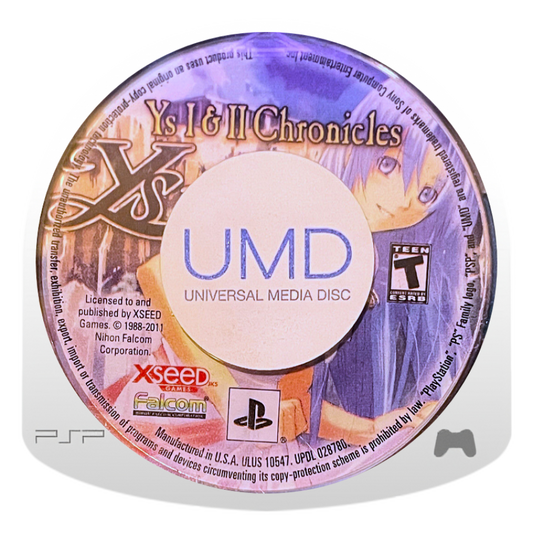Ys I & II Chronicles disc for PlayStation Portable (PSP) action role-playing game