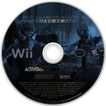 Retro Spider Man Friend or Foe Wii inspired design featuring comic book action adventure gameplay aesthetic superhero team battles colorful stylized villains cooperative beat em up combat Marvel universe nostalgia Nintendo Wii presentation disc