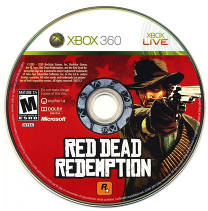 Red Dead Redemption disc art for Xbox 360 (X360) video game 