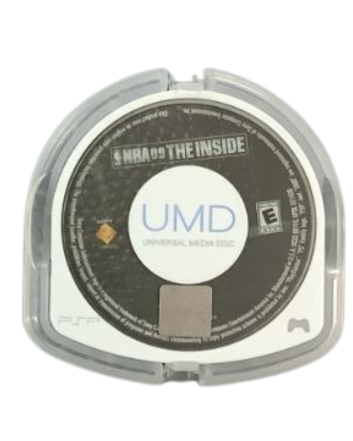 NBA 09: The Inside for PSP basketball sports video game featuring authentic NBA teams and players fast paced handheld gameplay franchise and season modes and portable PlayStation basketball simulation experience disc