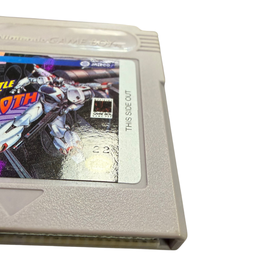 Battle Unit Zeoth Game Boy GB for action shooter video game fans featuring fast paced side scrolling combat futuristic environments challenging enemy encounters powerful weapons platforming elements boss battles and classic monochrome handheld gameplay collectible retro Nintendo Game Boy gaming appeal cartridge authenticity
