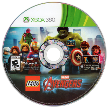 LEGO Marvel's Avengers Xbox 360 X360 video game featuring action adventure gameplay Marvel superheroes Avengers team Iron Man Captain America Thor Hulk Black Widow Hawkeye superpowered combat LEGO building puzzles collectible characters open world exploration villain battles cinematic story missions and classic Xbox 360 superhero gaming retro video game collection collectible gaming appeal disc