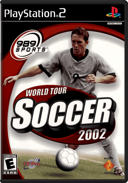 World Tour Soccer 2002 – PlayStation 2 (PS2) video game cover image, soccer simulation.