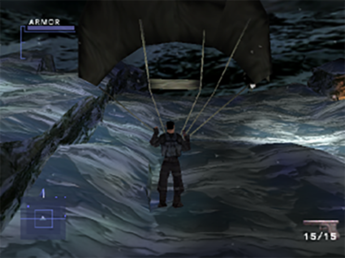 Syphon Filter 2 PlayStation 1 PS1 for third person action stealth video game fans featuring Gabe Logan and Lian Xing tactical missions espionage gameplay stealth objectives weapon combat enemy encounters cinematic storytelling and classic Sony PlayStation gaming collectible appeal gameplay