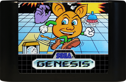 Zoom Sega Genesis GEN for retro video game enthusiasts featuring fast paced arcade action gameplay colorful maze style levels quick reflex challenges vibrant 16 bit graphics unique mascot adventure and collectible gaming appeal cartridge