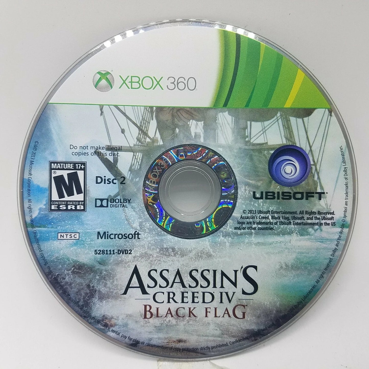 Assassin's Creed IV: Black Flag [GameStop Edition] disc 2 for Xbox 360 (X360) action-adventure video game