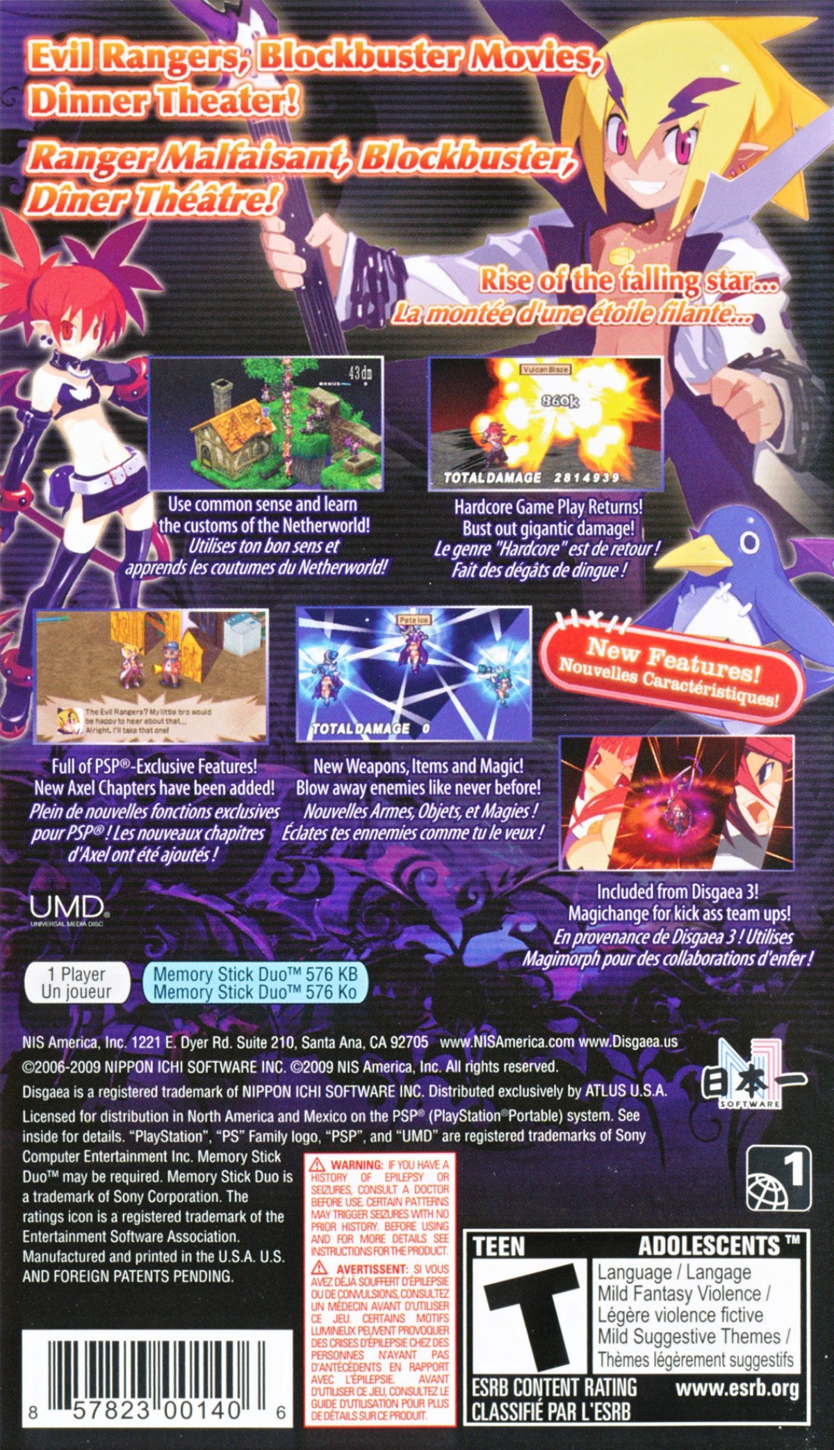 Disgaea 2 Dark Hero Days PSP inspired design featuring tactical role playing adventure aesthetic strategic turn based battles quirky demon world humor deep character customization massive level progression anime inspired visuals and addictive strategy gameplay presentation back cover art