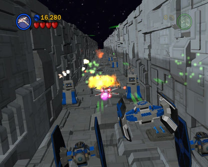 Lego Star Wars II: The Original Trilogy for GameCube featuring iconic Star Wars characters in LEGO action gameplay screenshot