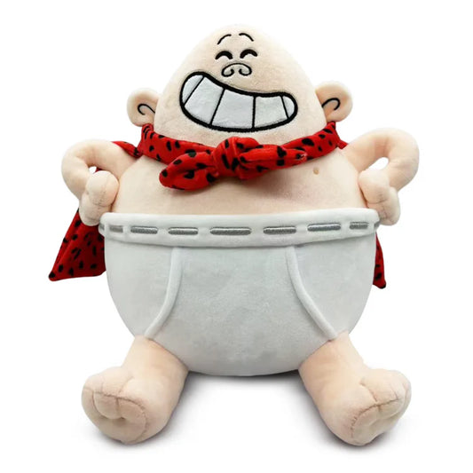 Captain Underpants 9 inch plush toy featuring soft fabric and the iconic superhero outfit perfect for fans and collectors