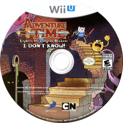 Adventure Time: Explore the Dungeon Because I Don't Know disc art for Nintendo Wii U (WiiU) video game 