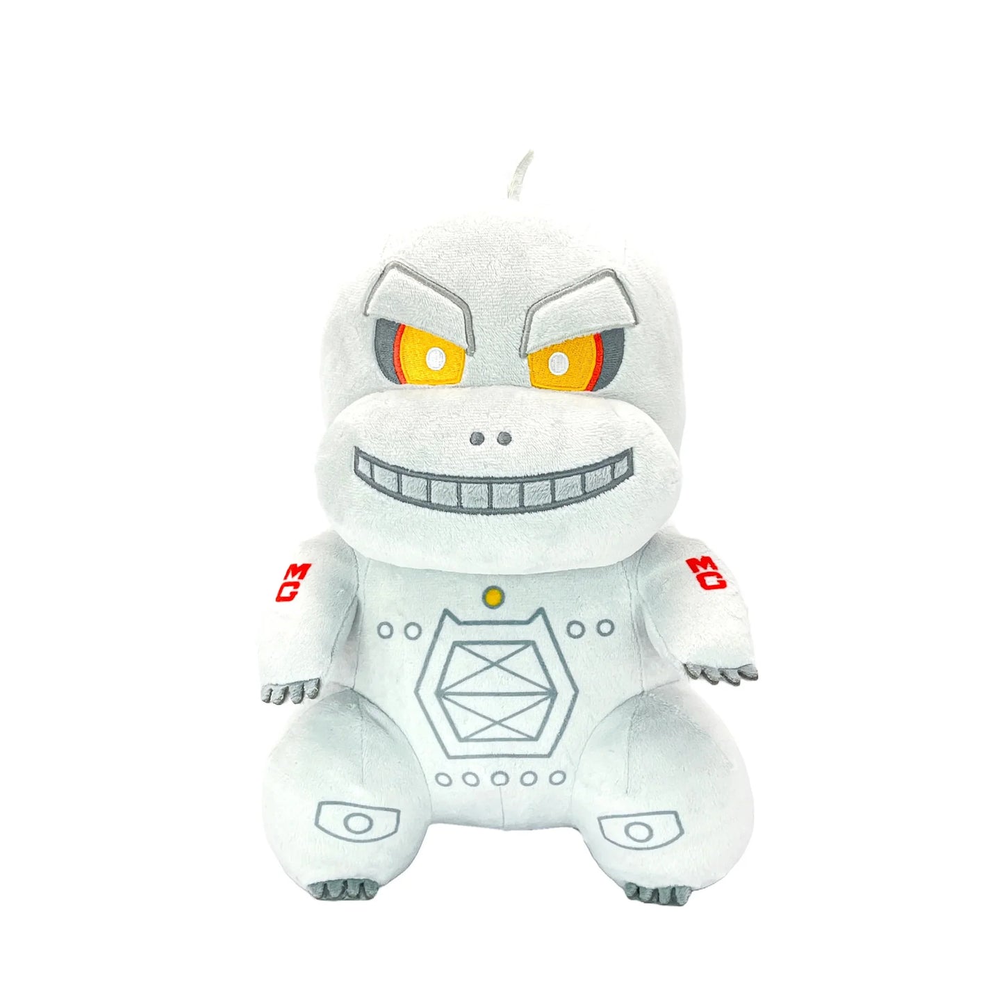 MechaGodzilla 10 inch plush collectible featuring the iconic robotic kaiju character soft stuffed construction metallic inspired detailing mechanical design oversized 10 inch size cuddly plush styling and collectible monster appeal front