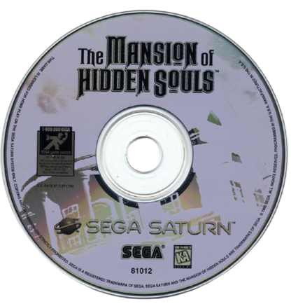 Mansion of Hidden Souls Sega CD first person point and click FMV style adventure game haunted mansion mystery ghost characters puzzle solving atmospheric horror interactive movie gameplay Sega CD software video game title disc 