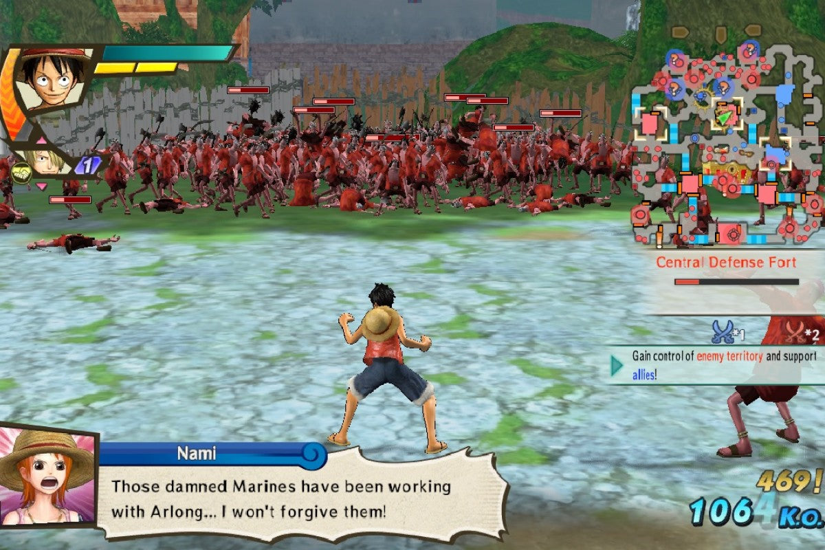 One Piece Pirate Warriors 3 Steelbook PlayStation 4 PS4 video game, anime action hack and slash, musou gameplay, collectible steelbook edition gameplay screenshot