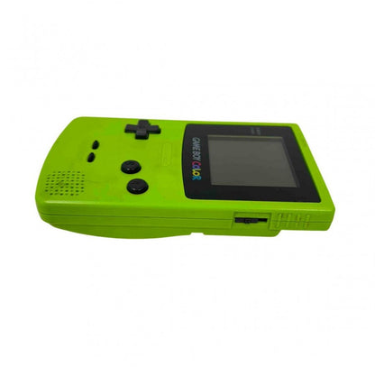 Nintendo Game Boy Color GBC Kiwi Lime Green handheld gaming console featuring vibrant translucent green shell portable retro gaming compatible with Game Boy and Game Boy Color cartridges authentic Nintendo hardware scratch and scruff cosmetic condition collectible gaming appeal
