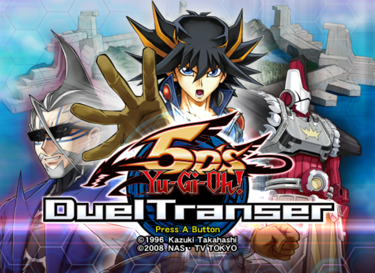 Yu-Gi-Oh 5D's: Duel Transer title screen for Nintendo Wii (Wii) video game 