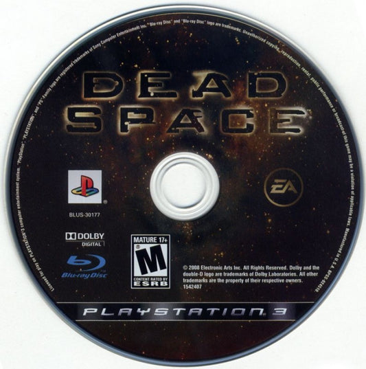 Dead Space disc art for PlayStation 3 (PS3) video games