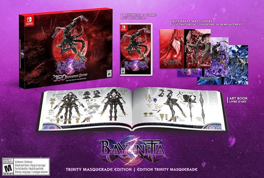 Bayonetta 3 Trinity Masquerade Edition for Nintendo Switch with special edition packaging and character-themed artwork