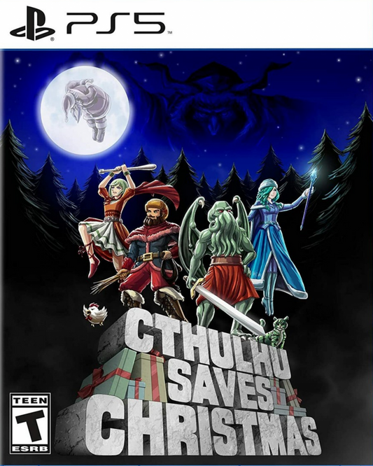 Cthulhu Saves Christmas Limited Run 001 PlayStation 5 turn-based comedy RPG cosmic horror holiday setting humorous retro-inspired adventure quirky party members front cover