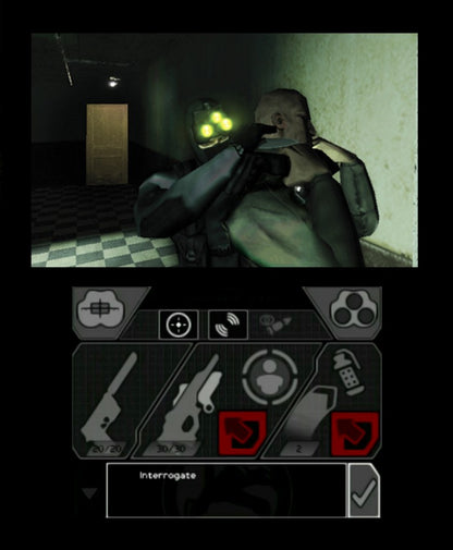 Tom Clancys Splinter Cell 3D Nintendo 3DS video game featuring stealth action gameplay tactical espionage missions Sam Fisher covert operations and Ubisoft handheld adaptation with immersive 3D visuals gameplay