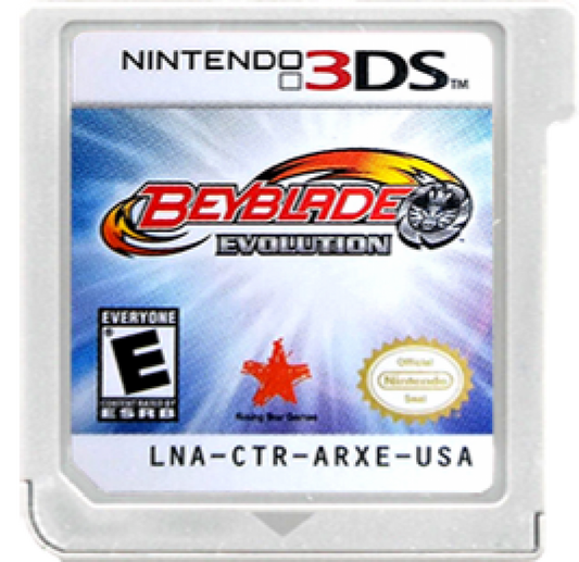 Beyblade: Evolution [Collector's Edition] cartridge art for Nintendo 3DS (3DS). A motion‑driven Beyblade battle game for Nintendo 3DS, featuring precision launch mechanics and exclusive collector’s edition content designed for fans who want a premium handheld experience.
