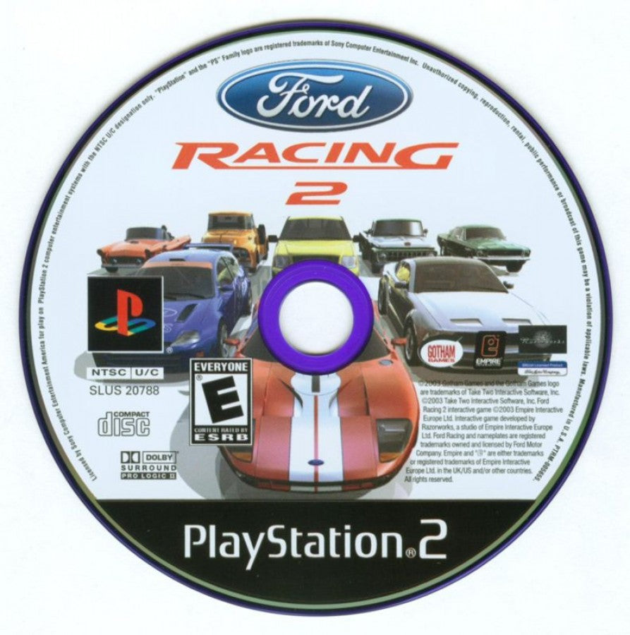 Ford Racing 2 disc for PlayStation 2 (PS2) Ford-licensed arcade-style racing video game