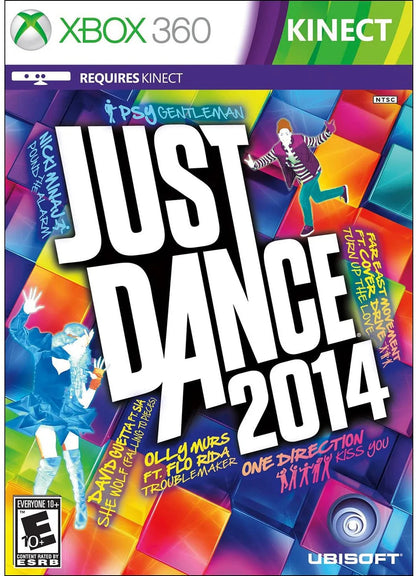 Just Dance 2014 cover art for Xbox 360 (X360) motion-controlled dance rhythm video game
