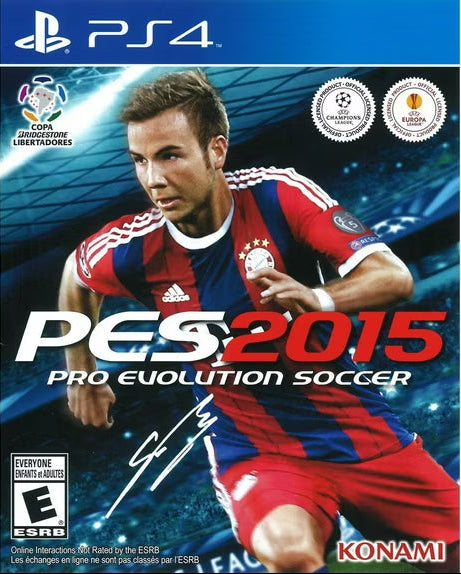 Pro Evolution Soccer 2015 for PlayStation 4 (PS4) at Gamers INC, featuring the award-winning FOX Engine for stunning realism, incredible player likenesses, and revamped "The Pitch is Ours" gameplay for unparalleled control and fluid soccer action on your PS4 console front cover