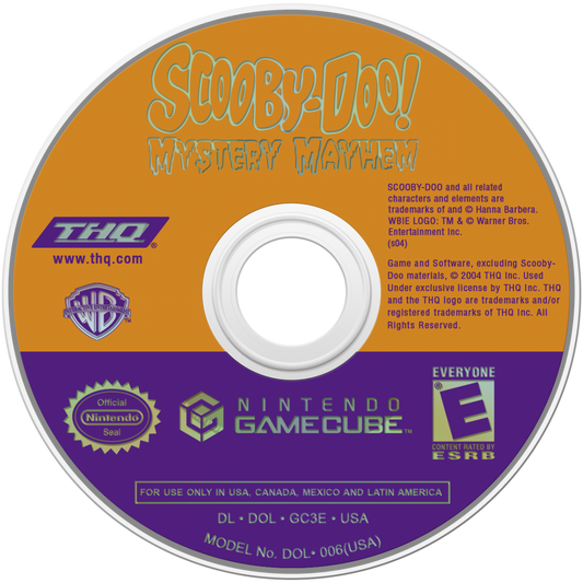 Scooby-Doo Mystery Mayhem GameCube game featuring cartoon-style adventure gameplay with puzzle solving and spooky mysteries disc