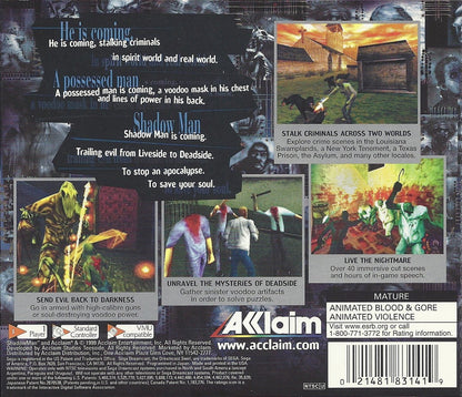 Shadow Man Sega Dreamcast retro video game action adventure back of case