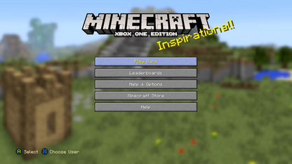 Minecraft start screen for Xbox One (XONE) sandbox video game